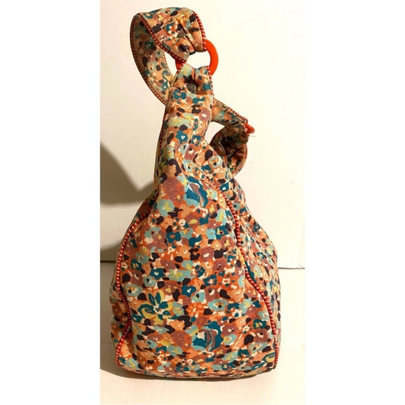 Marc Jacobs Orange and Blue Hobo Bag with Floral Design - Picture 3 of 9